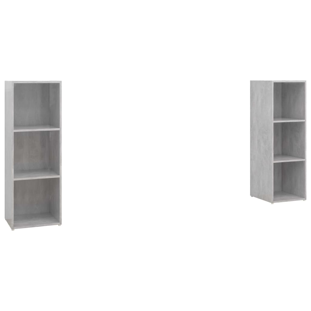 TV Cabinets 2 pcs Concrete Grey 107x35x37 cm Engineered Wood