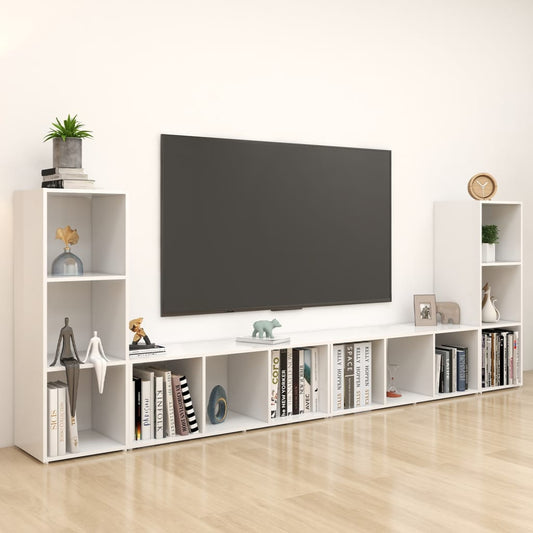 TV Cabinets 4 pcs White 107x35x37 cm Engineered Wood