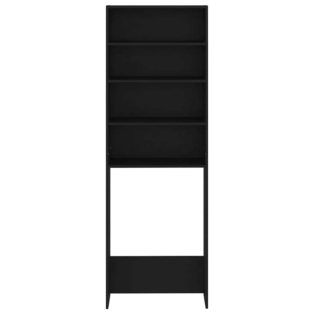 Washing Machine Cabinet Black 64x24x190 cm