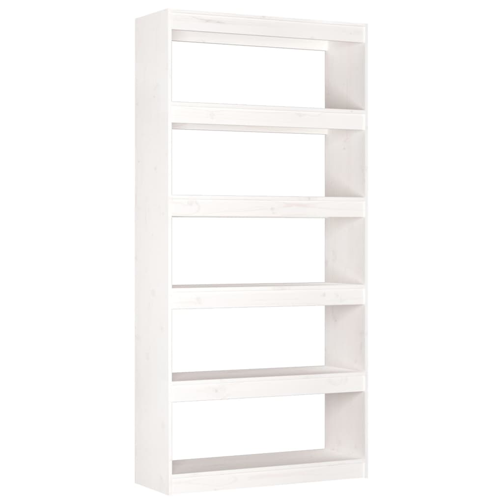 Book Cabinet/Room Divider White 80x30x167.4 cm Solid Wood Pine