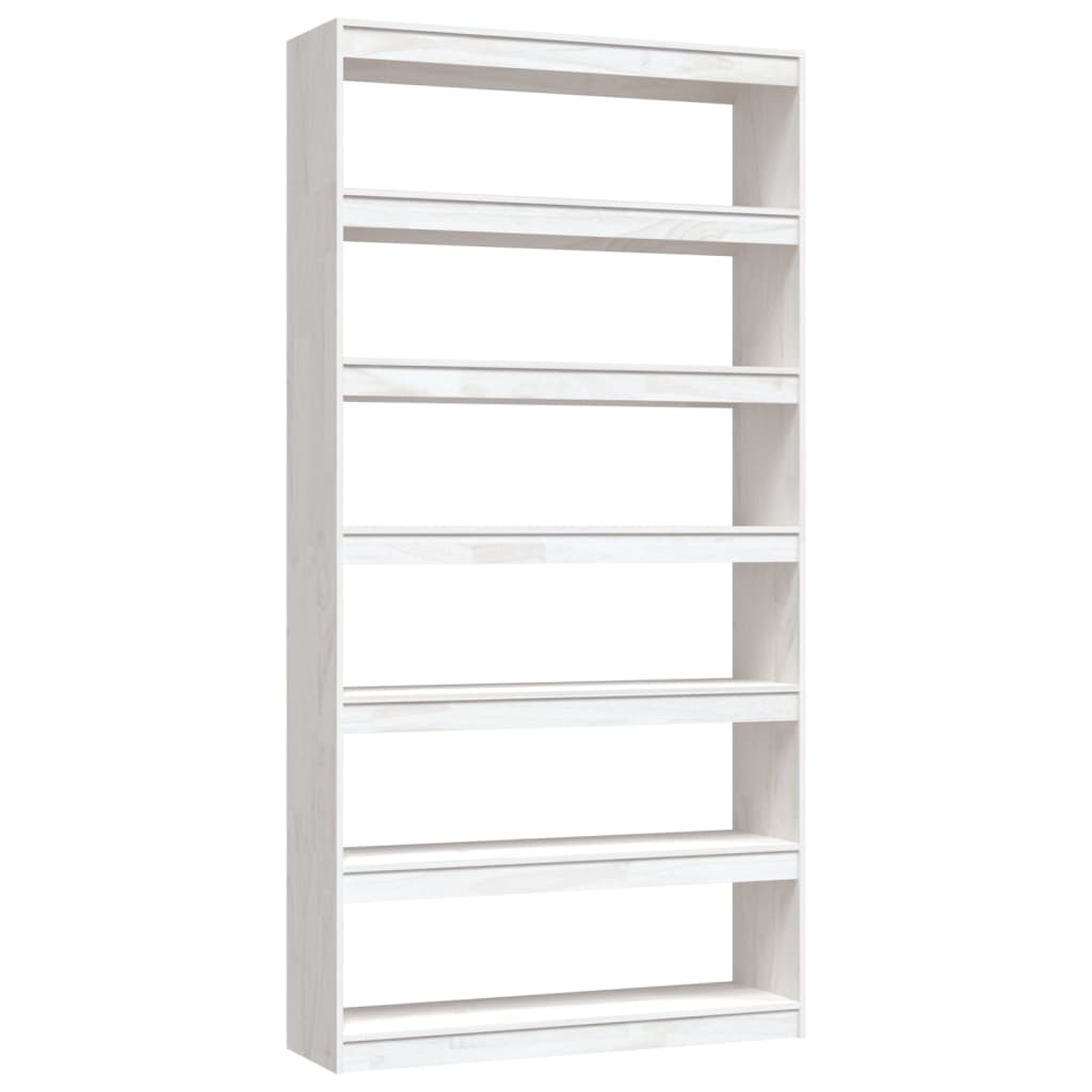 Book Cabinet/Room Divider White 100x30x200 cm Solid Pinewood