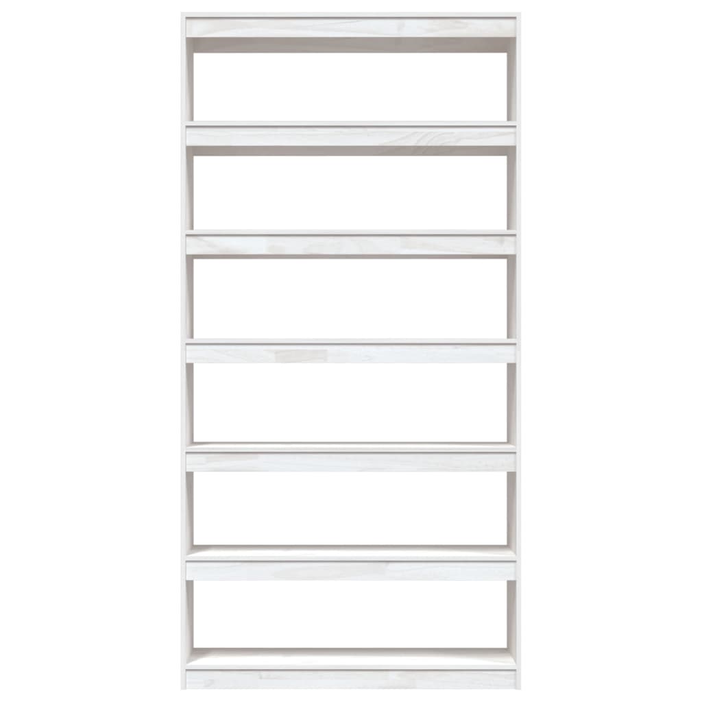Book Cabinet/Room Divider White 100x30x200 cm Solid Pinewood