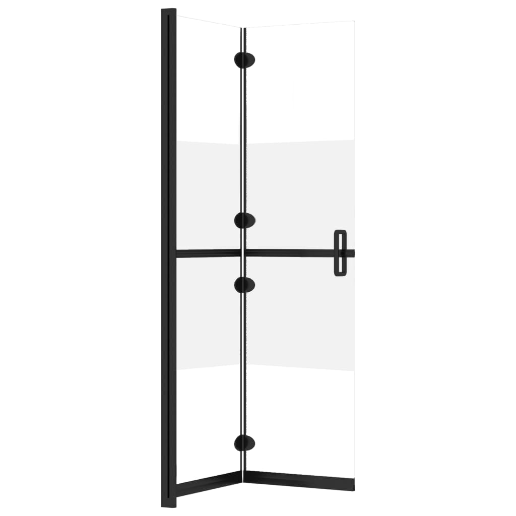 Foldable Walk-in Shower Wall Half Frosted ESG Glass 80x190 cm