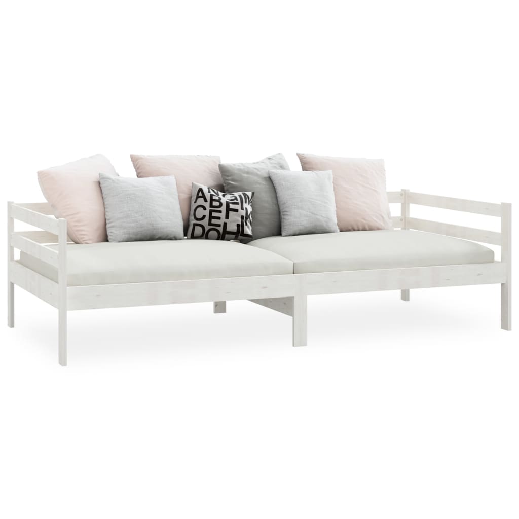 Day Bed without Mattress White Solid Wood Pine 90x200cm