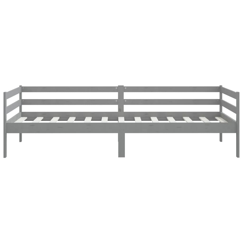 Day Bed without Mattress Grey Solid Wood Pine 90x200cm