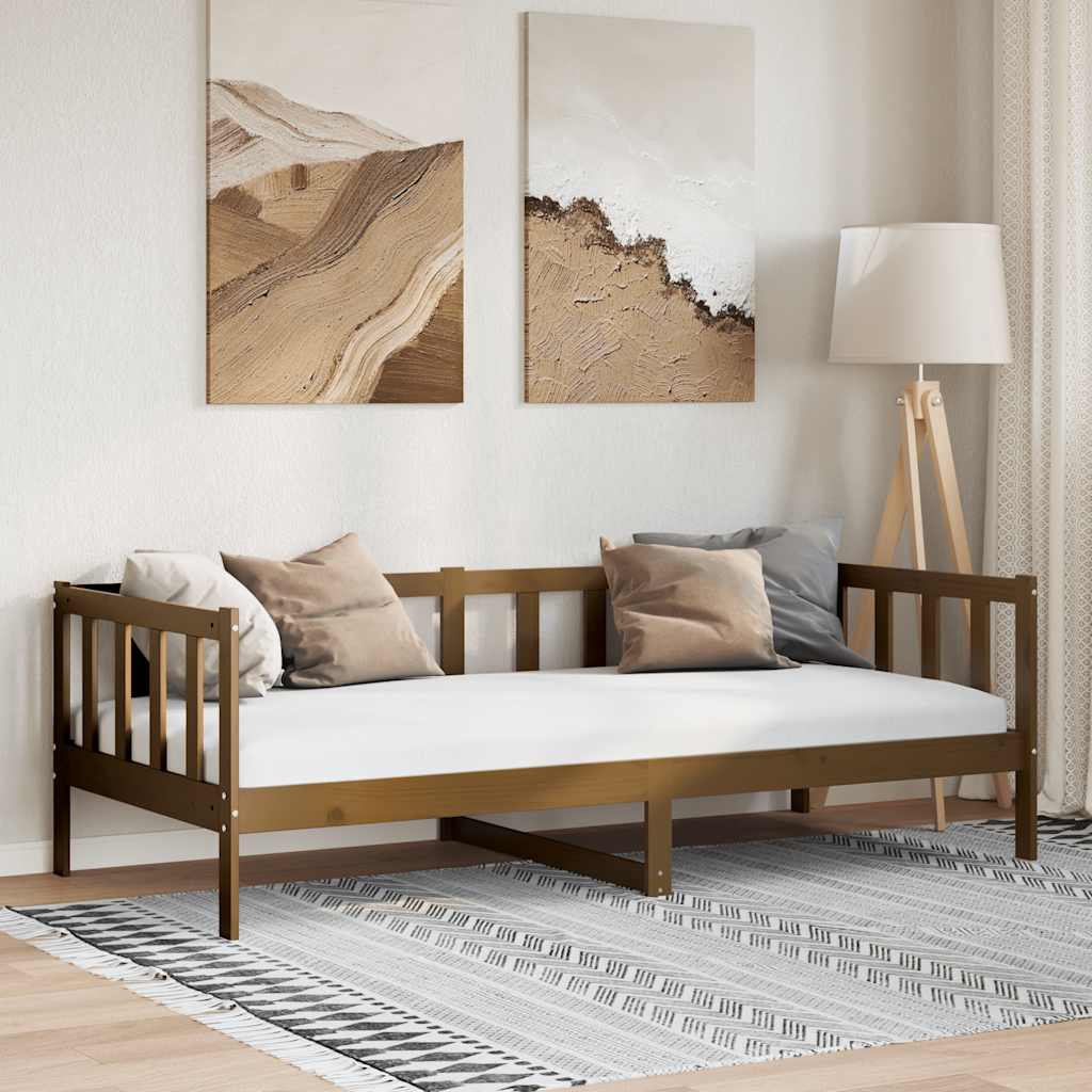 Day Bed without Mattress Honey Brown Solid Wood Pine 90x200cm