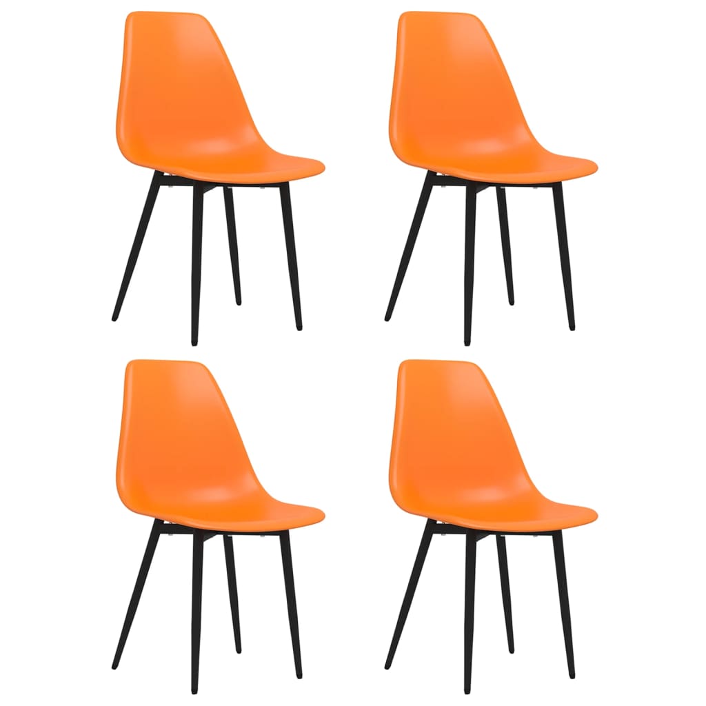Dining Chairs 4 pcs Orange PP