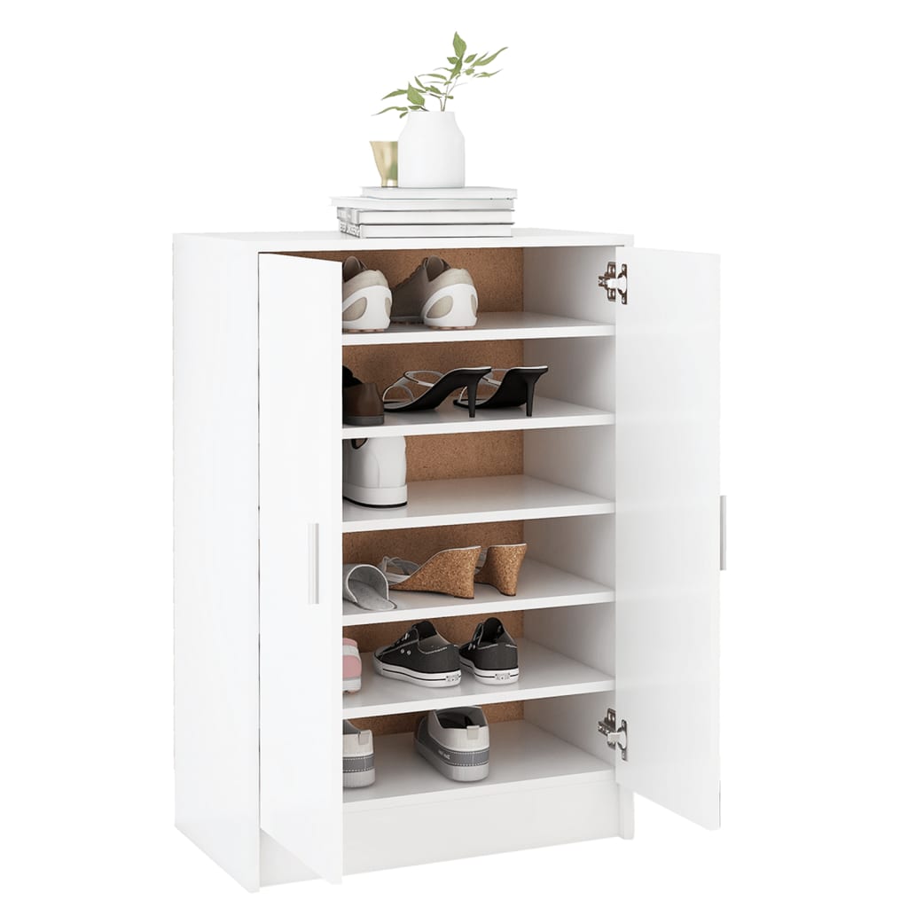 Shoe Cabinet White 60x35x92 cm Engineered Wood