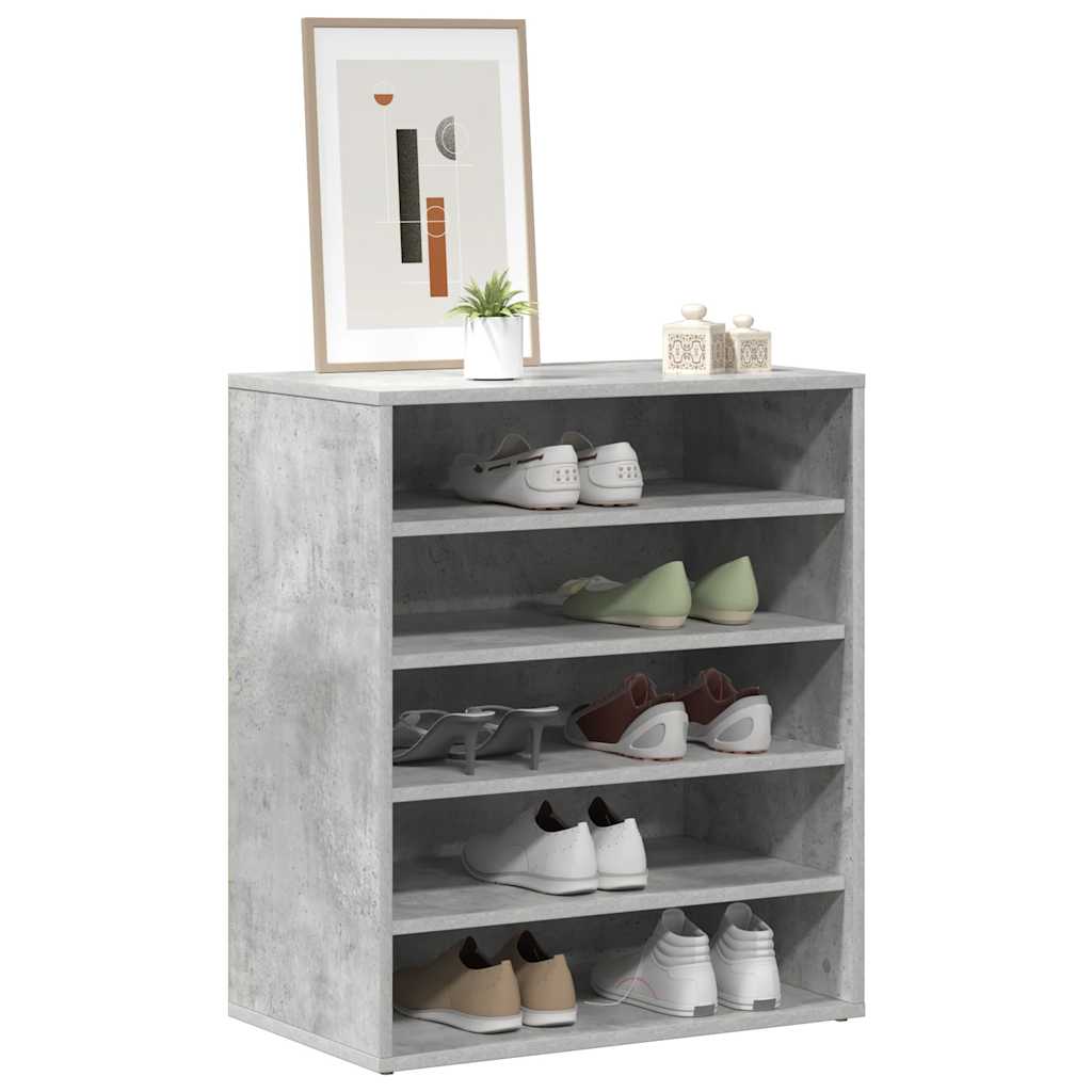 Shoe Cabinet Concrete Grey 60x35x70 cm Engineered Wood