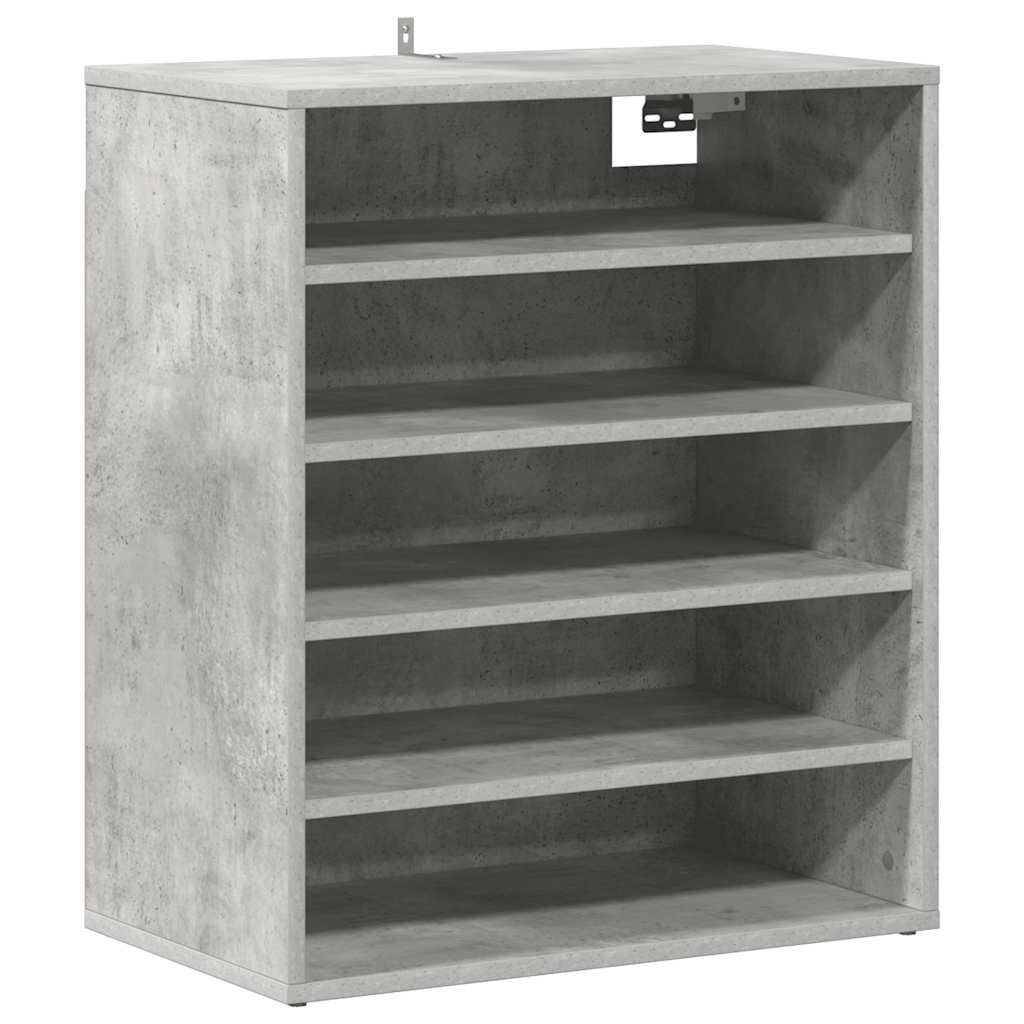 Shoe Cabinet Concrete Grey 60x35x70 cm Engineered Wood