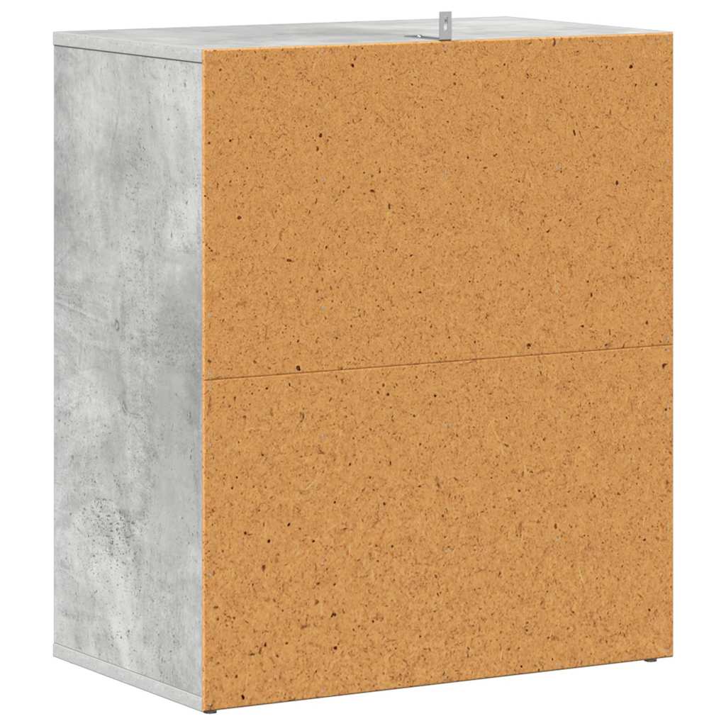 Shoe Cabinet Concrete Grey 60x35x70 cm Engineered Wood