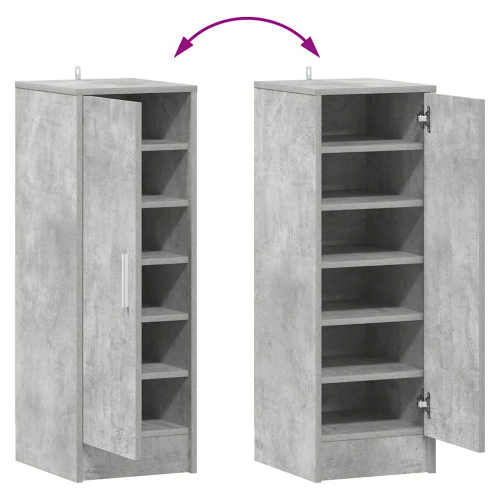 Shoe Cabinet Concrete Grey 32x35x92 cm Engineered Wood