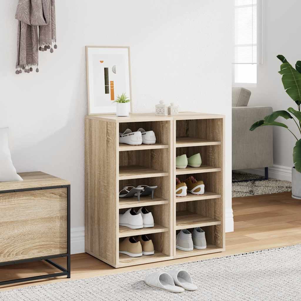 Shoe Cabinets 2 pcs Sonoma Oak 31.5x35x70 cm Engineered Wood