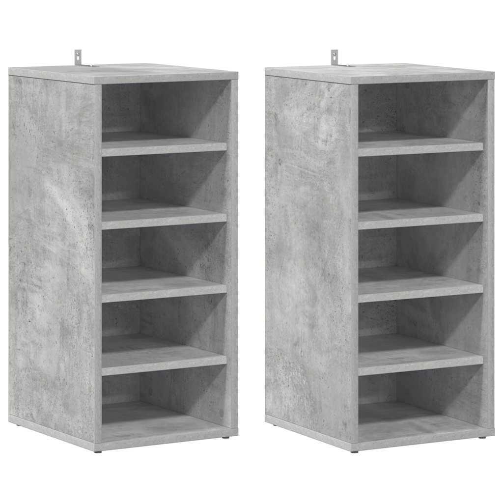 Shoe Cabinets 2 pcs Concrete Grey 31.5x35x70 cm Engineered Wood