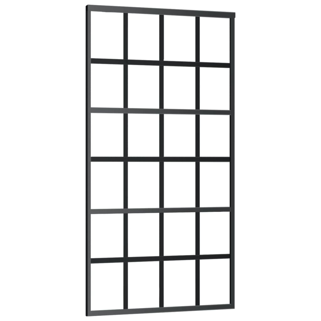 Sliding Door with Hardware Set ESG Glass&Aluminium 102x205 cm