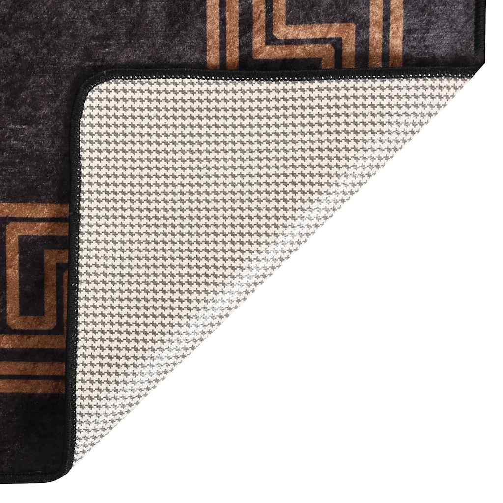 Rug Washable 120x180 cm Black and Gold Anti Slip