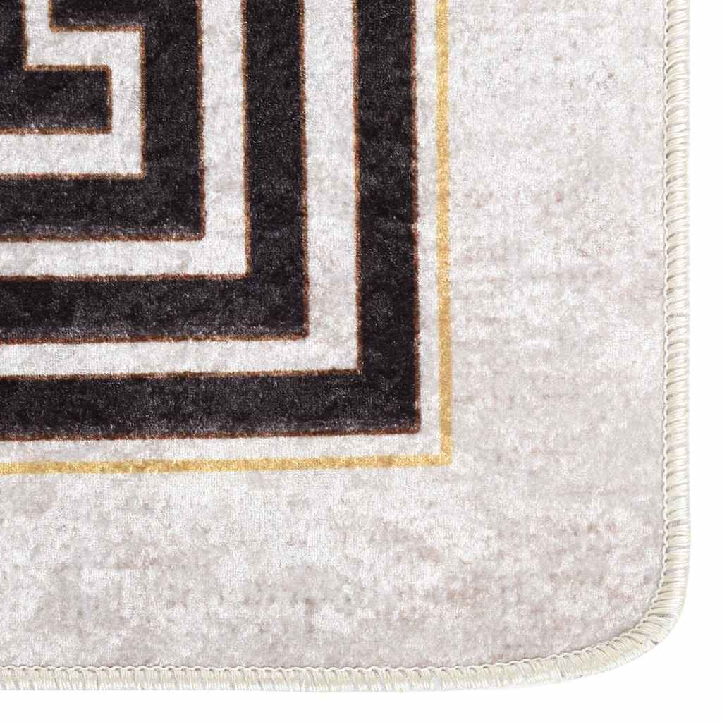 Rug Washable 190x300 cm Light Beige Anti Slip