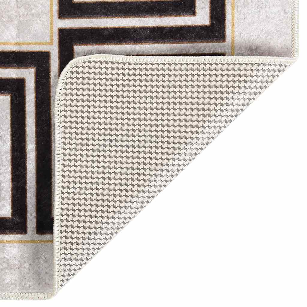 Rug Washable 190x300 cm Light Beige Anti Slip