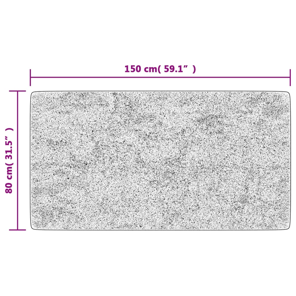 Rug Washable 80x150 cm Grey Anti Slip