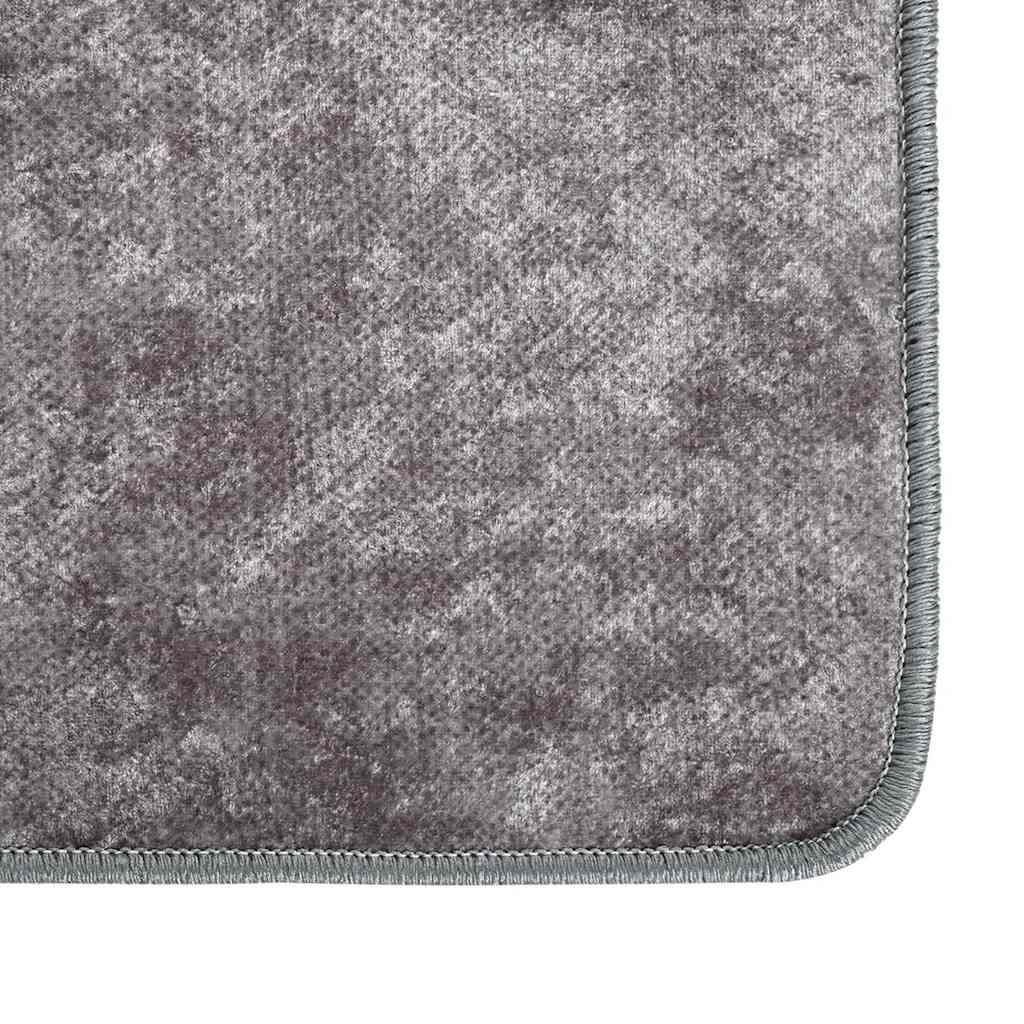 Rug Washable 80x300 cm Grey Anti Slip