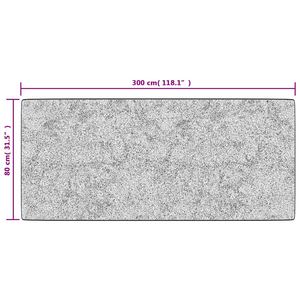 Rug Washable 80x300 cm Grey Anti Slip