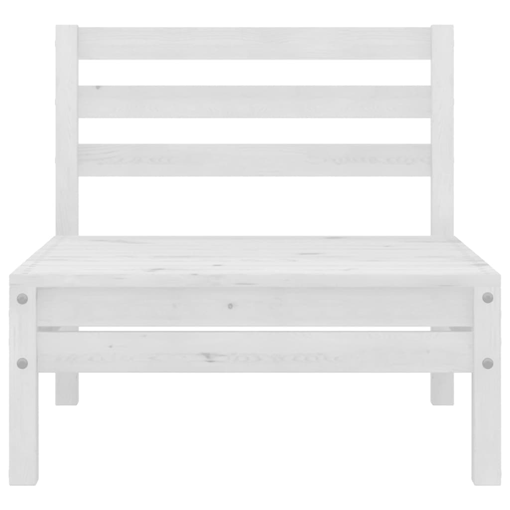 Garden Middle Sofas 4 pcs White Solid Pinewood