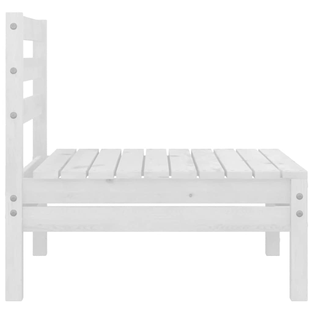 Garden Middle Sofas 4 pcs White Solid Pinewood
