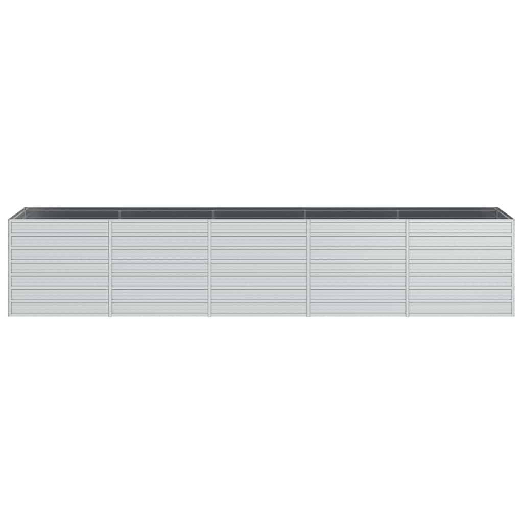 Garden Raised Bed 400x80x77 cm Galvanized Steel Silver