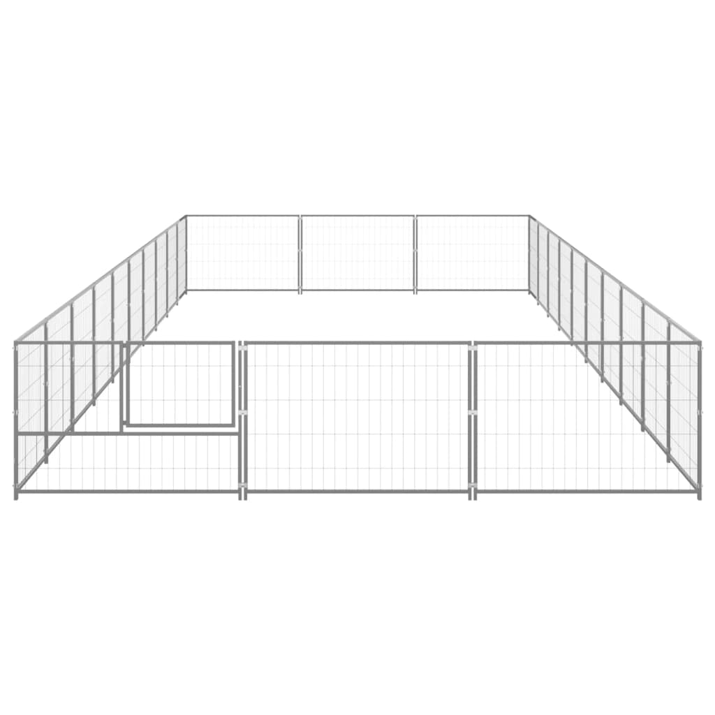 Dog Kennel Silver 30 m² Steel