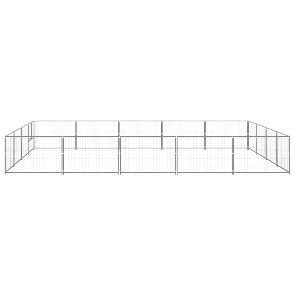 Dog Kennel Silver 20 m² Steel