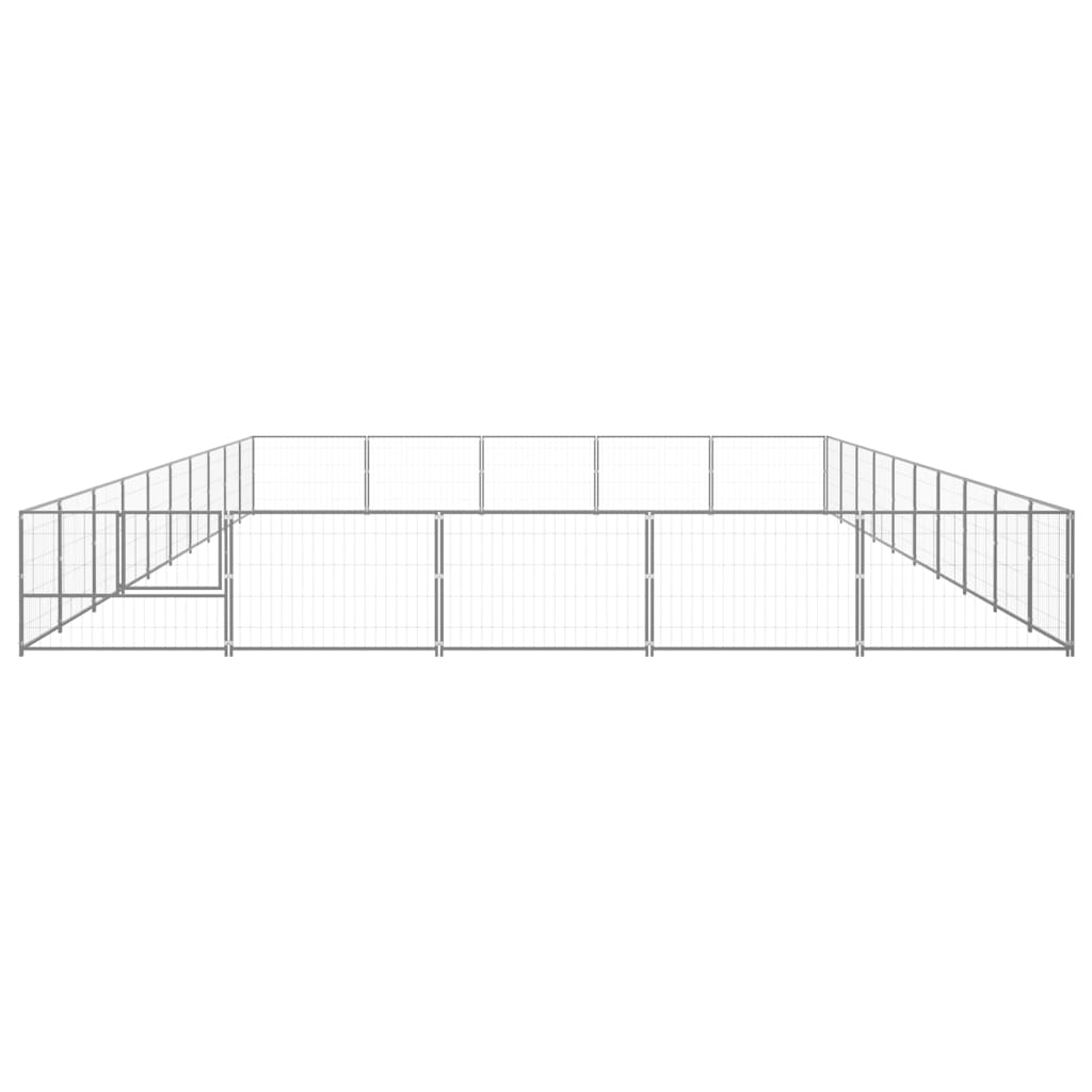 Dog Kennel Silver 50 m² Steel