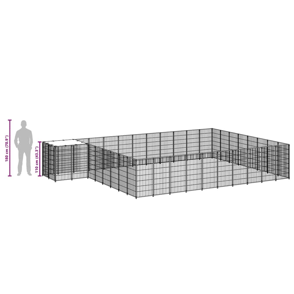 Dog Kennel Silver 25.41 m² Steel