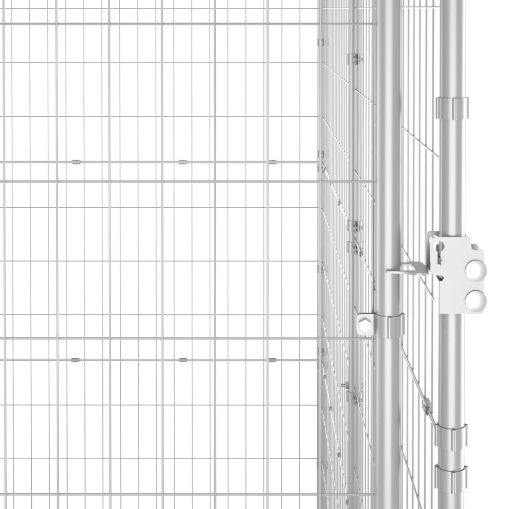 Outdoor Dog Kennel Galvanised Steel with Roof 12.1 m²