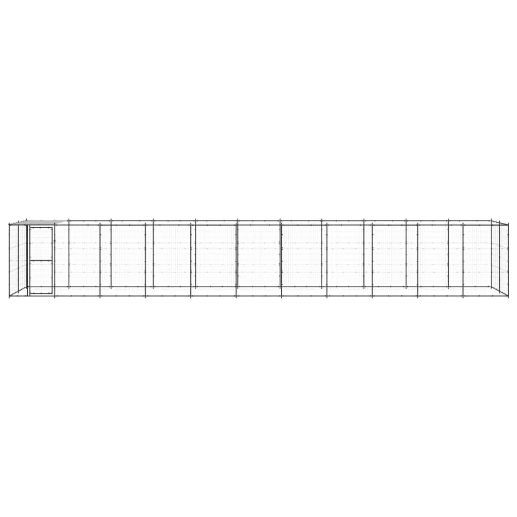Outdoor Dog Kennel Steel with Roof 26.62 m²