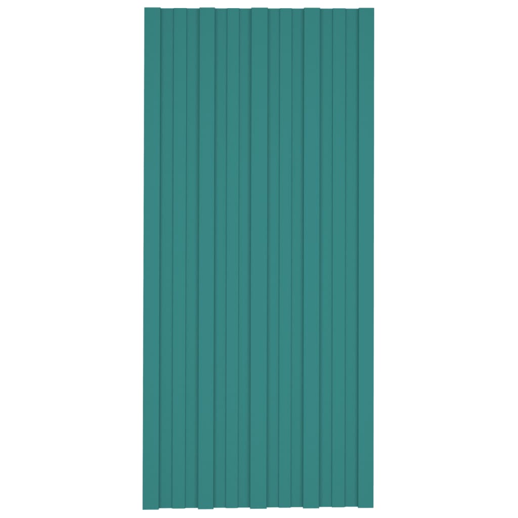 Roof Panels 36 pcs Galvanised Steel Green 100x45 cm