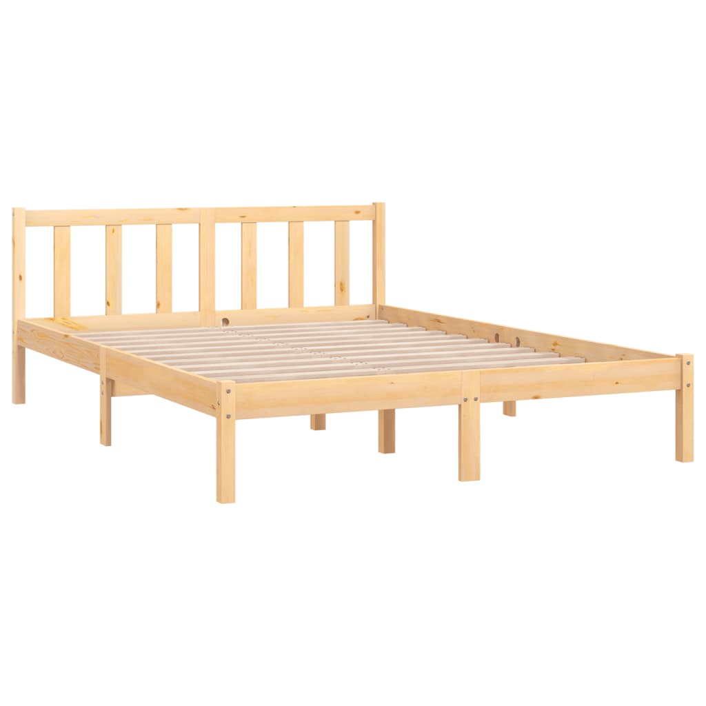 810062 vidaXL Bed Frame without Mattress Solid Wood 140x190 cm