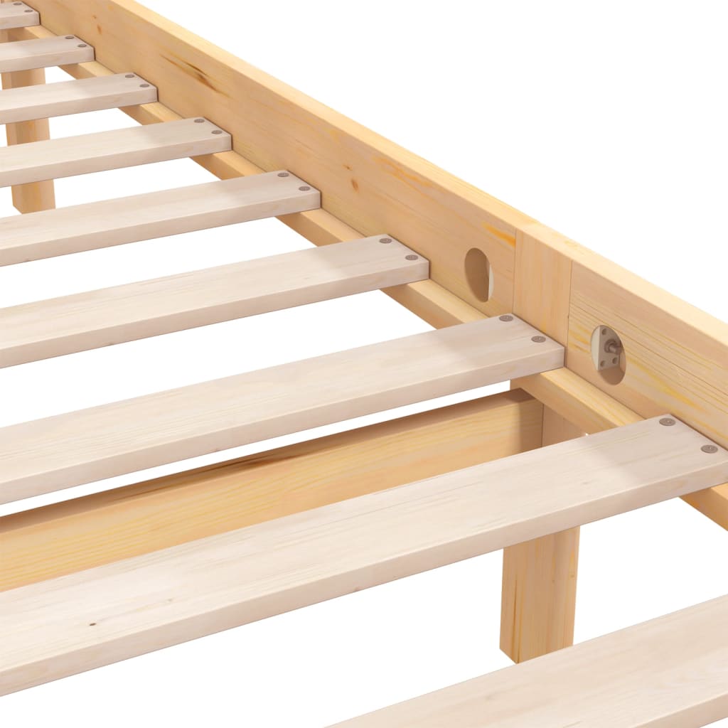 810062 vidaXL Bed Frame without Mattress Solid Wood 140x190 cm