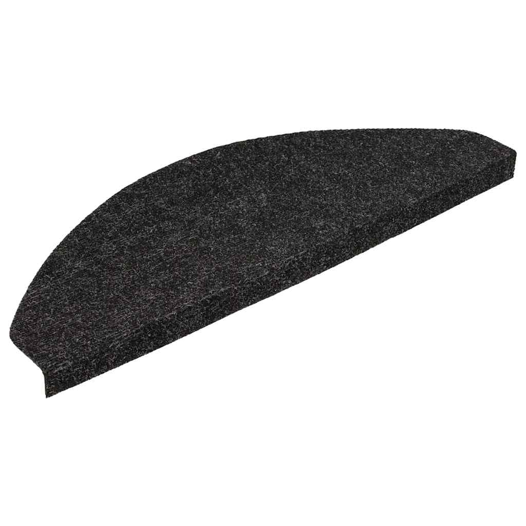 Stair Mats Self-adhesive 15 pcs 56x17x3 cm Black