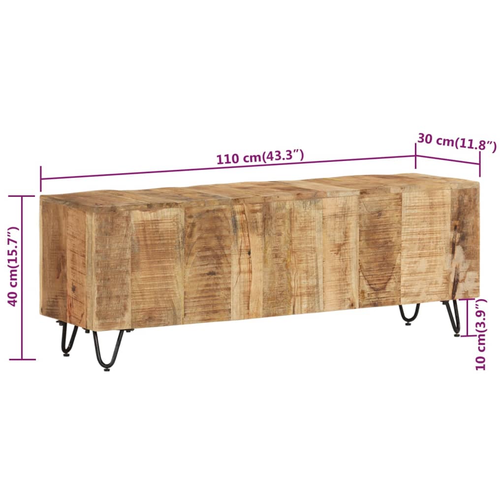 TV Cabinet 110x30x40 cm Solid Wood Mango