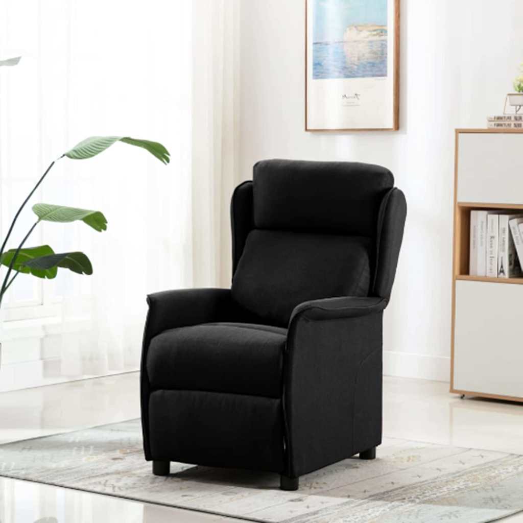 Recliner Chair Black 67.5 x 93.5 x 101.5 cm Fabric