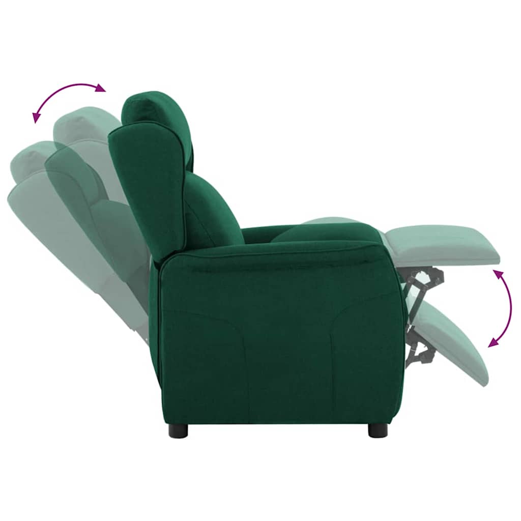 Recliner Chair Dark green 67.5 x 93.5 x 101.5 cm Fabric