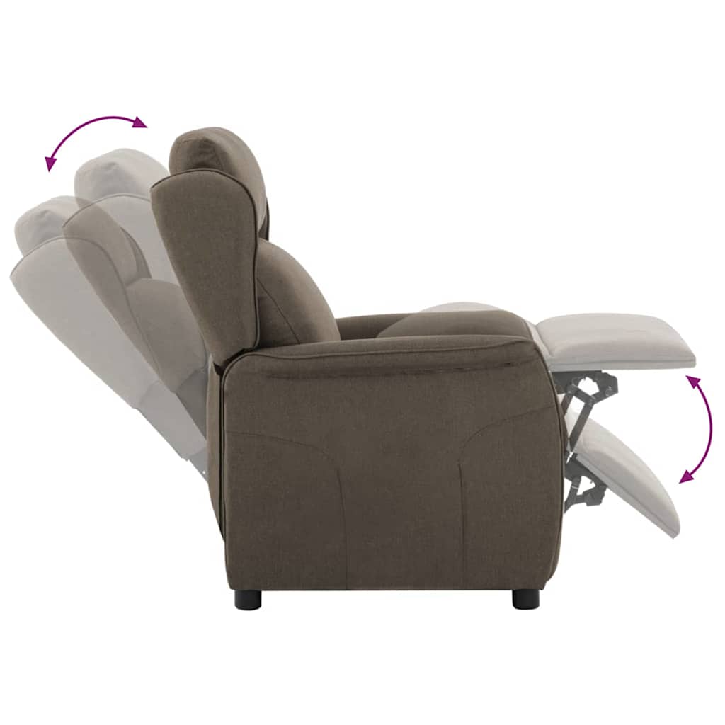 Recliner Chair Taupe 67.5 x 93.5 x 101.5 cm Fabric