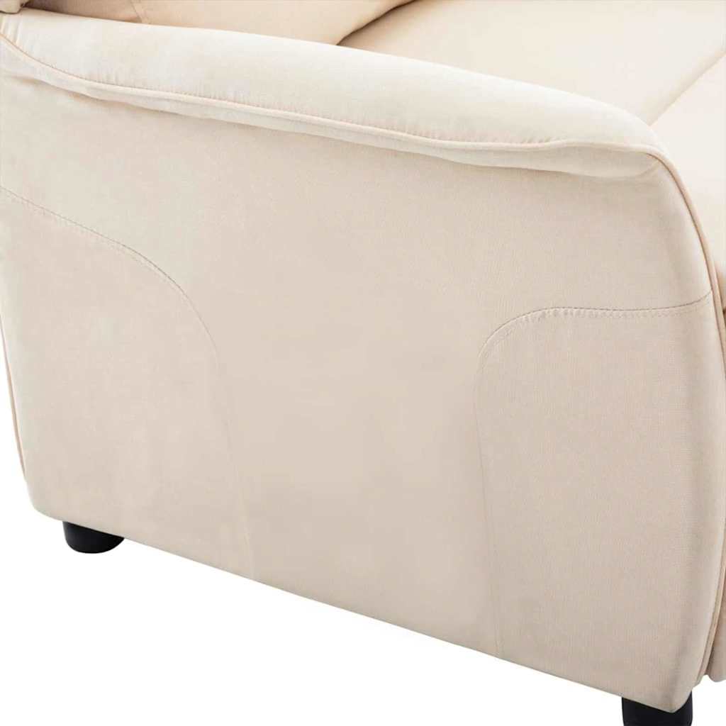 Recliner Chair Cream 67.5 x 93.5 x 101.5 cm Fabric