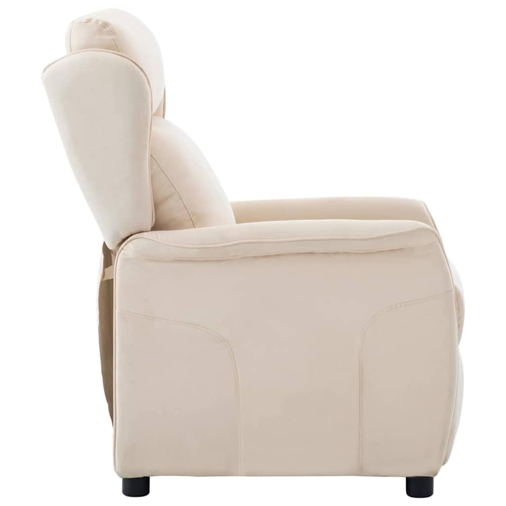 Recliner Chair Cream 67.5 x 93.5 x 101.5 cm Fabric