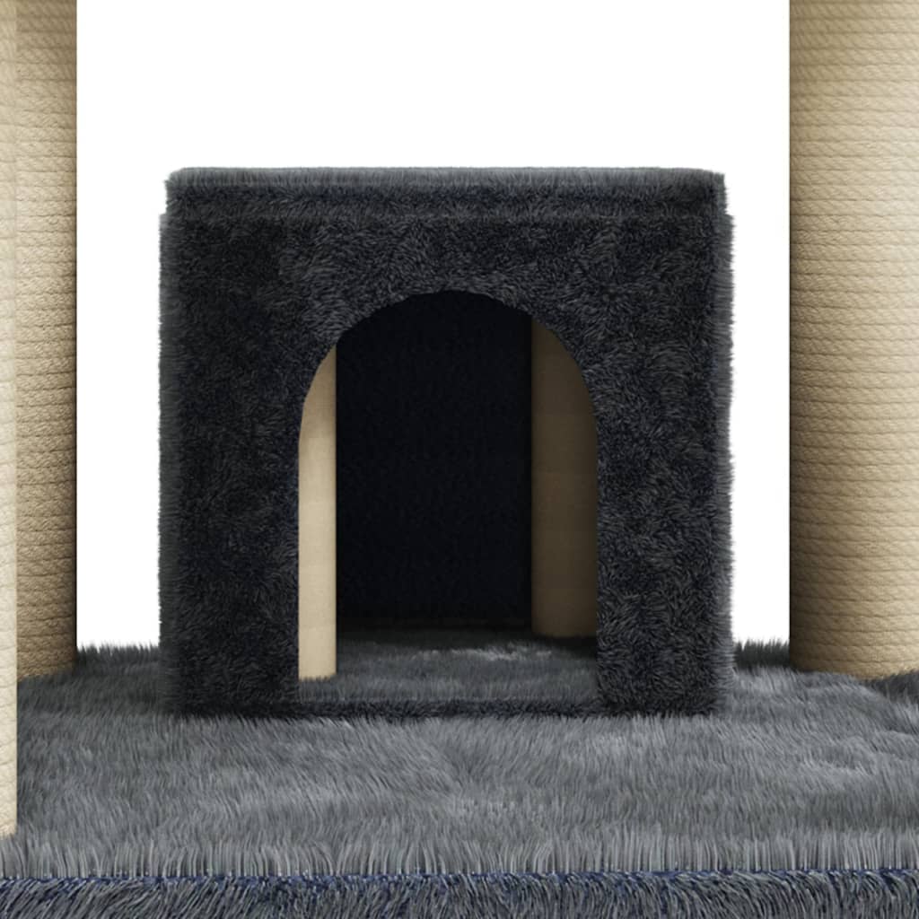 Cat Tree with Sisal Scratching Posts Dark Grey 171 cm