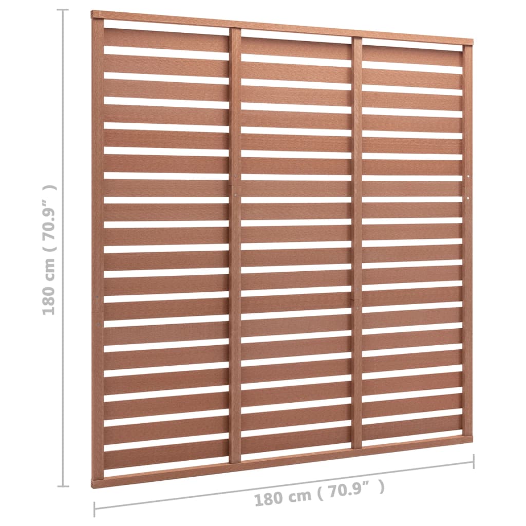 Fence Panel WPC 180x180 cm Brown