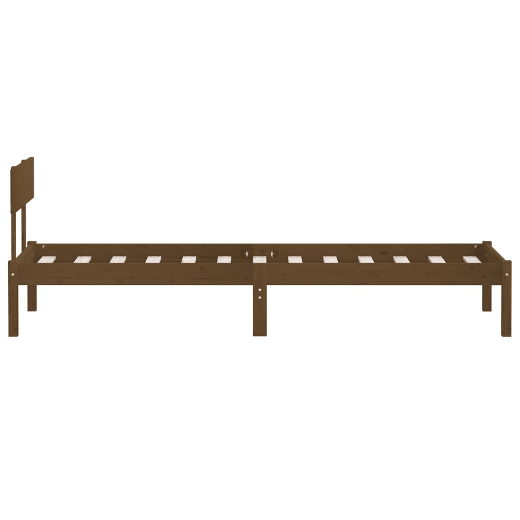 Bed Frame without Mattress Honey Brown Solid Wood Pine Single
