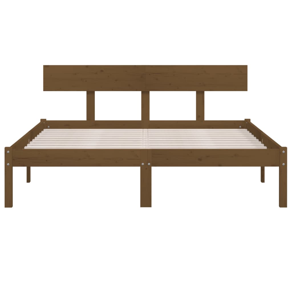 Bed Frame without Mattress Honey Brown Solid Wood 120x200 cm