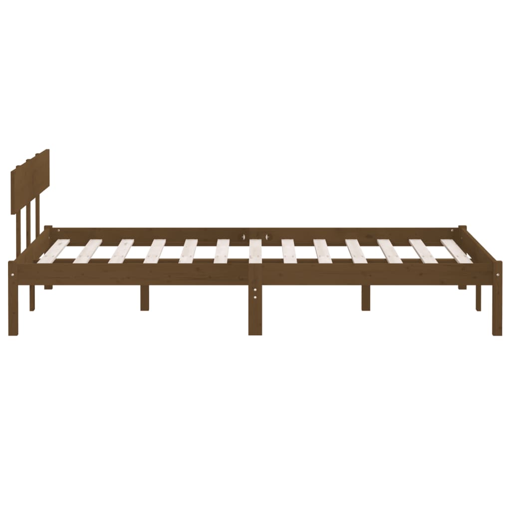 Bed Frame without Mattress Honey Brown Solid Wood 120x200 cm