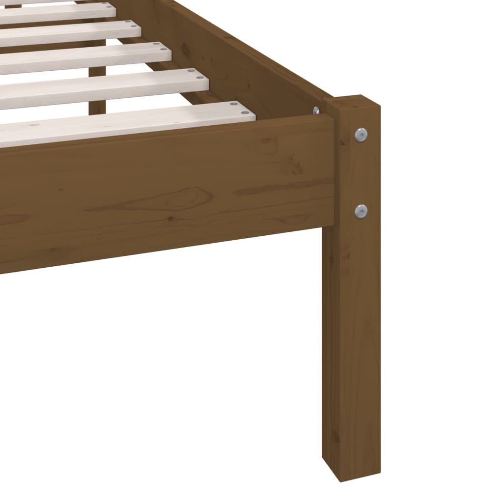 Bed Frame without Mattress Honey Brown Solid Wood 120x200 cm
